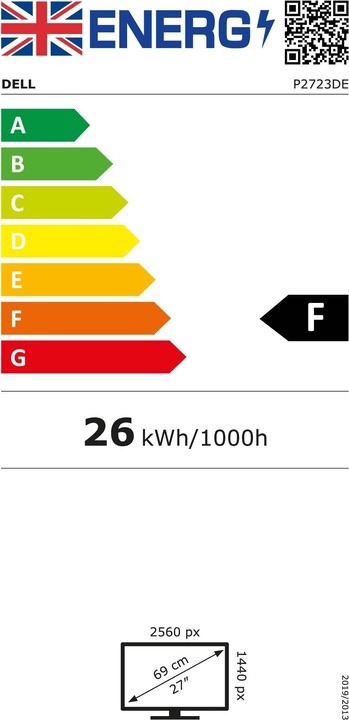 Energy Label Dell P2723DE (2560 x 1440 pixels, 27")