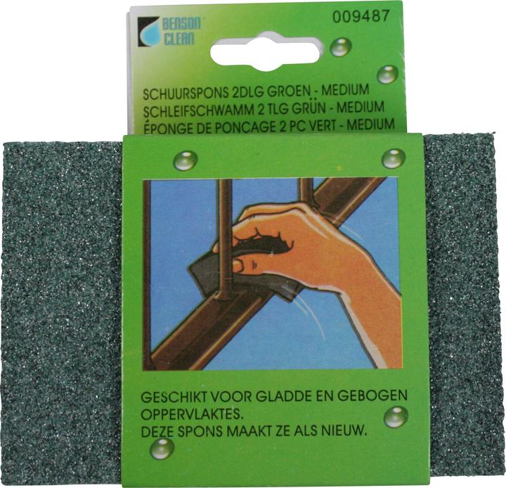 Actual product image Benson Sanding sponge 2 pcs green medium (MEDIUM)