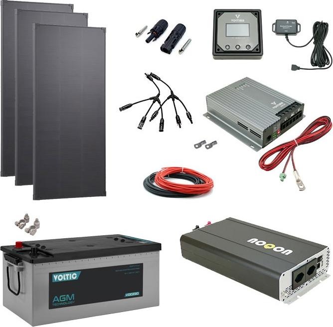 Immagine prodotto Noqon Sistema solare da 390W con batteria da 230Ah e inverter da 2000W (390 W)