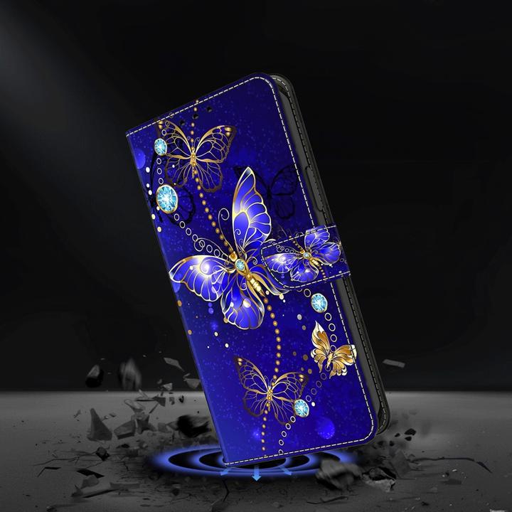 Produktbild Art iPhone 15 Buch Etui Tasche mit Kartenfach Schmetterling (Apple iPhone 15)