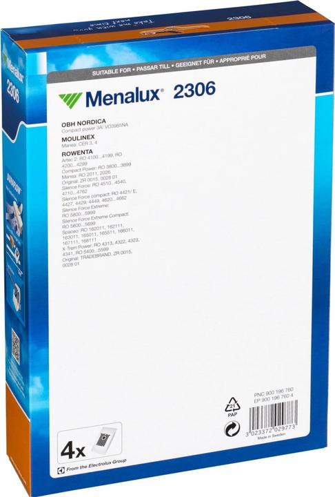 Actual product image Menalux Hoover bag (4x)