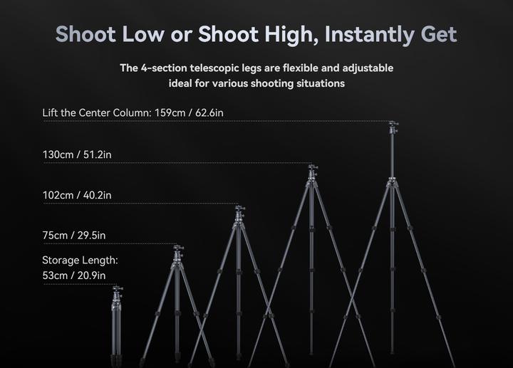 Produktbild SmallRig Lightweight Tripod AP 02 (Kunststoff, Metall)