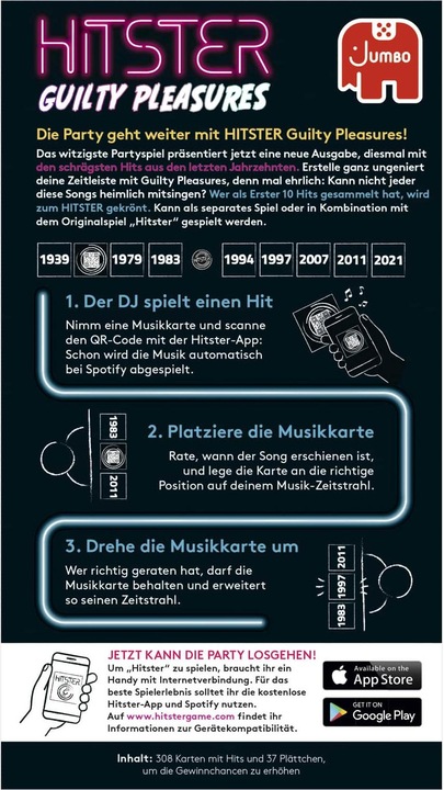 Nährwerte und Zutaten Jumbo Hitster - Guilty Pleasure (Deutsch)