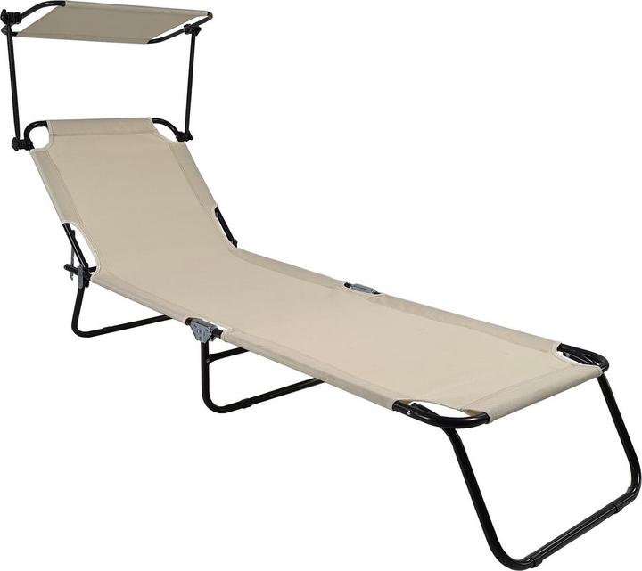 Produktbild VCM Sonnenliege Liegestuhl mit Sonnendach (185 cm)