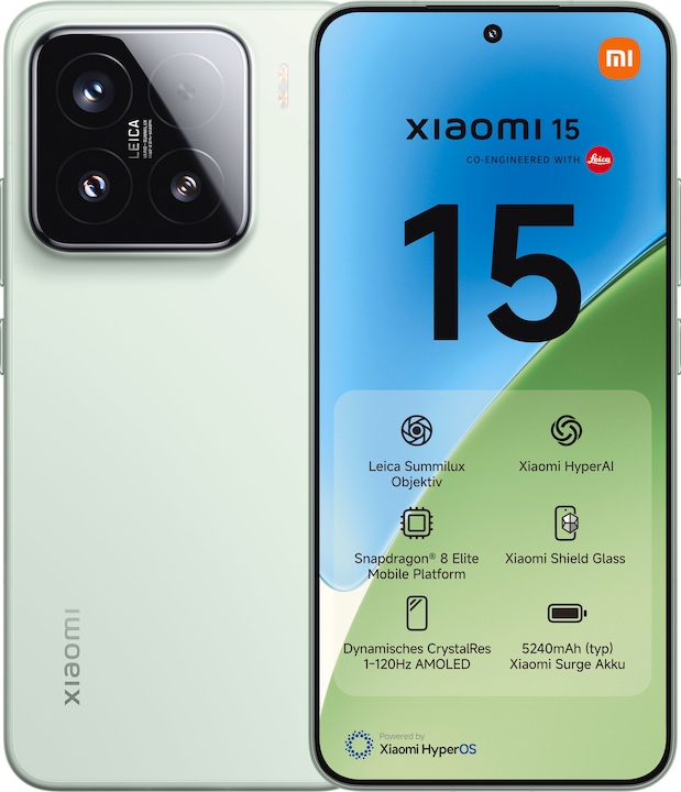 Xiaomi 15 (256 Go, Green, 6.34", Double SIM, 50 Mpx, 5G)