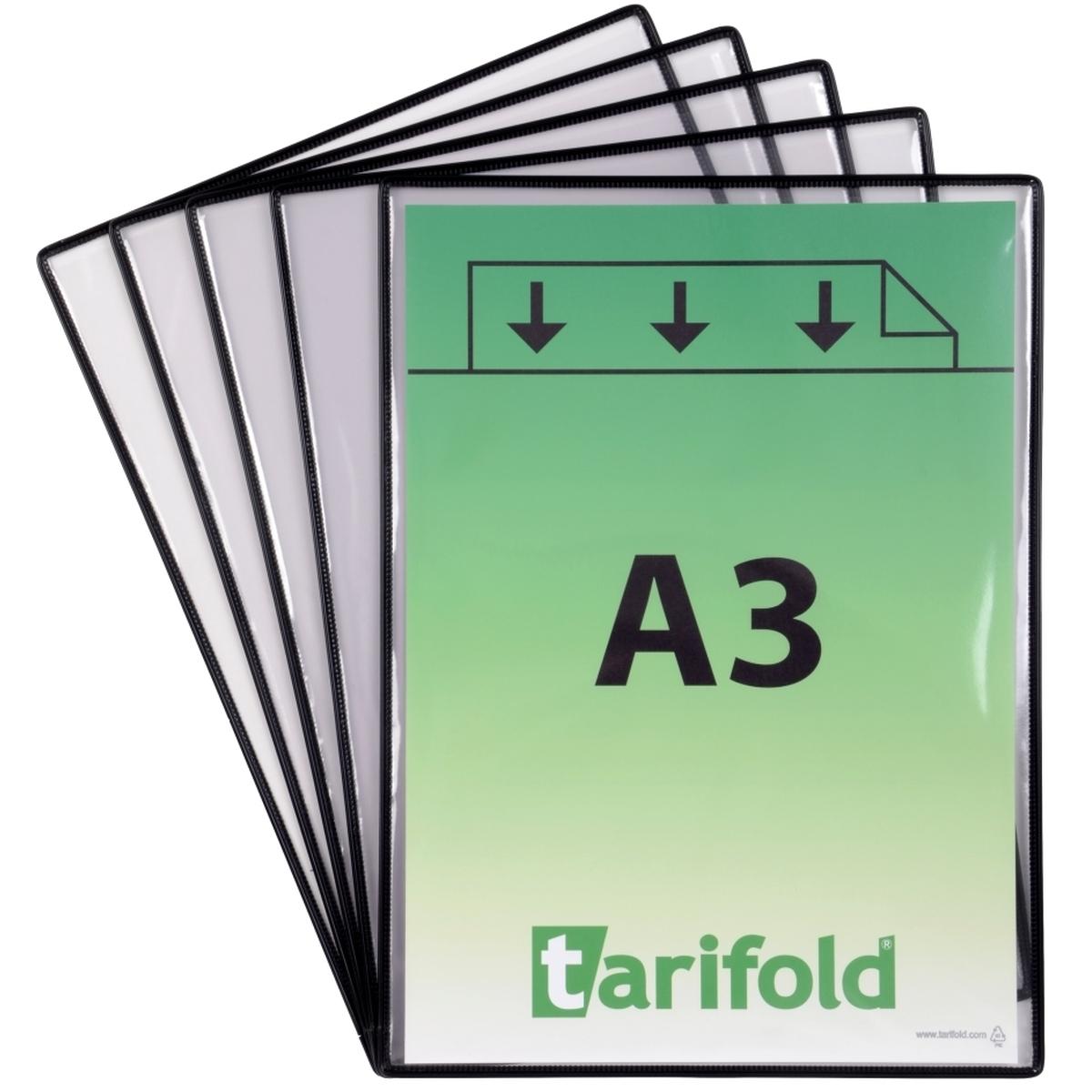 Tarifold, Informationsschild, Klarsichttafel standard A3 schwarz 5 Stück