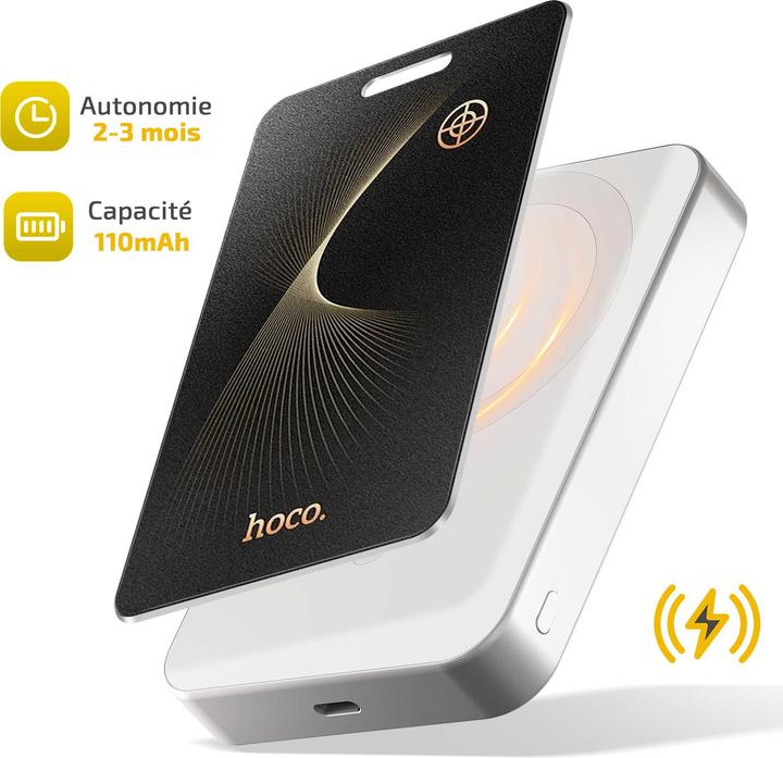 Actual product image Hoco Other Computer Accessory intelligent positioning anti-lost device card shape E92 black (Android, iOS)