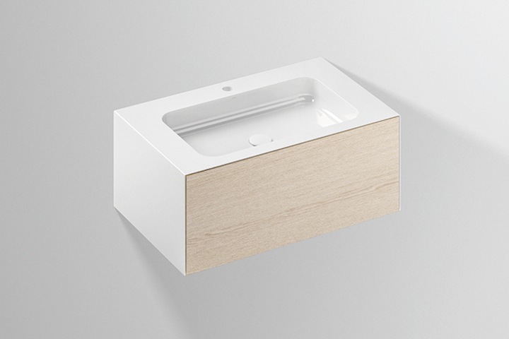 Actual product image Alape WP.Folio1 washbasin, 804x350x500mm, vanity unit 1 full-extension drawer, washbasin with tap ho