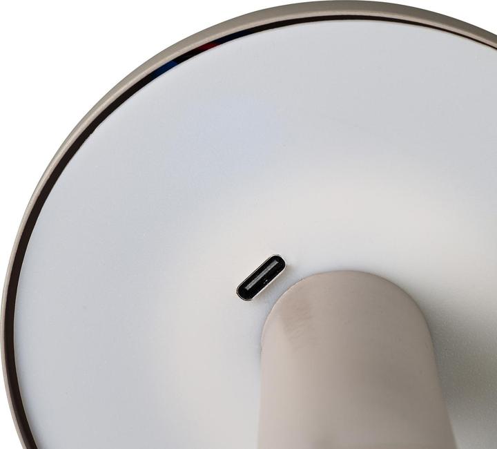 Actual product image Idena LED Tischleuchte Touch Fado Metall grau 10x16,5cm Akku USB C dimmbar 3 Modi Innen