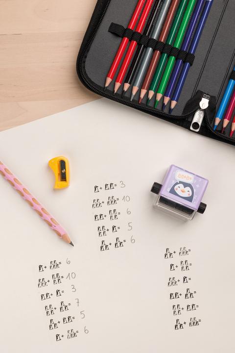 Actual product image Trodat Plus symbol calculator penguin design from 1st grade