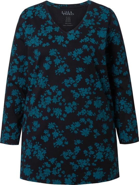 Produktbild Ulla Popken Longshirt, Blüten, A-Linie, V-Ausschnitt, Langarm (60)