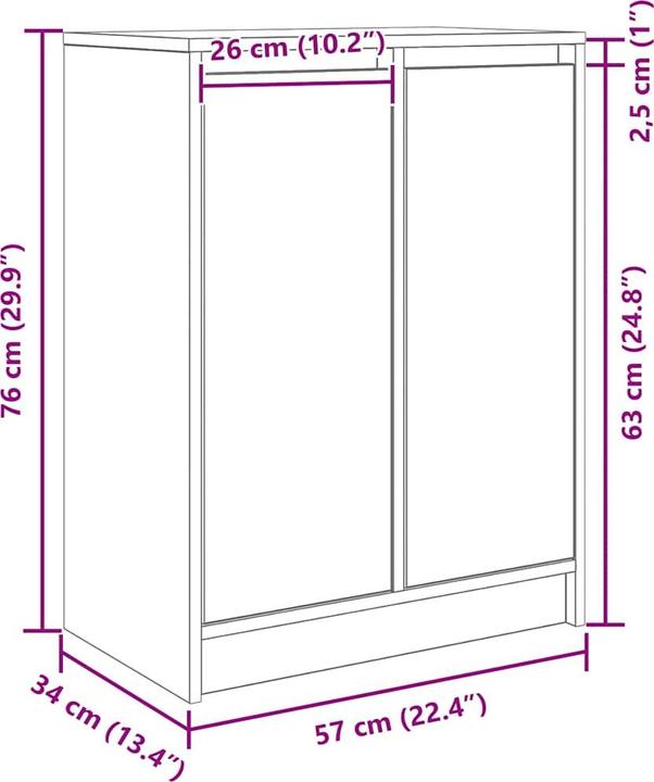 Produktbild vidaXL Sideboard (57 x 34 x 76 cm)