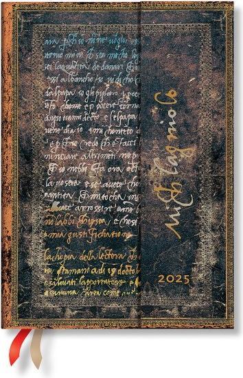 Actual product image Paperblanks Calendar for 2025 12M Michelangelo handwriting Midi VER (German)