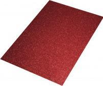 Rayher Moosgummi Platte Glitter, rot