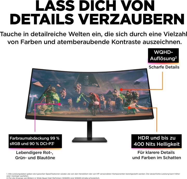 Actual product image HP Omen 34c (3440 x 1440 pixels, 34")