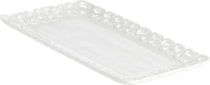 Actual product image La Porcellana Bianca Decorated Valentino serving tray - White 31 x 22 cm