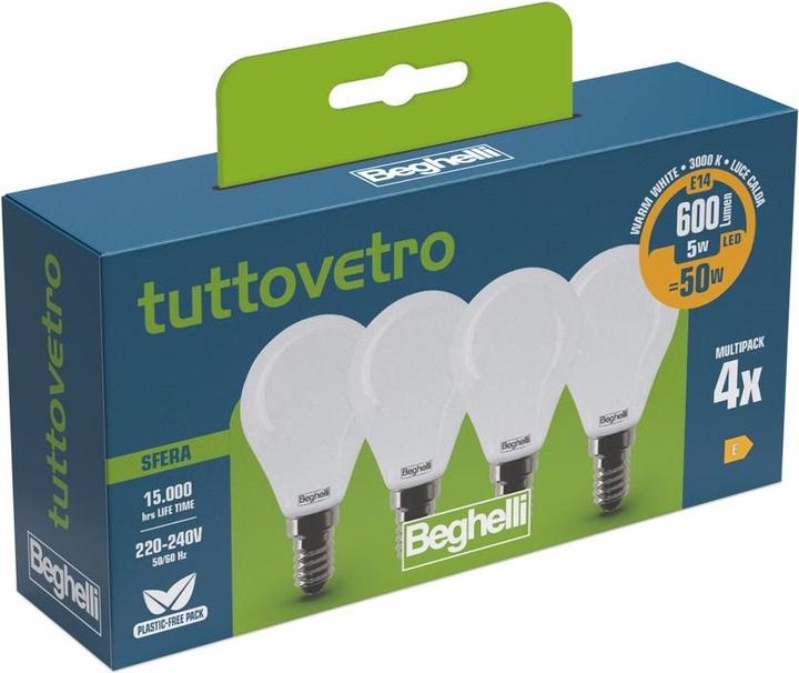 Actual product image Beghelli All-glass energy-saving bulb 5 W E14 E (E14, 600 lm, 4 x)