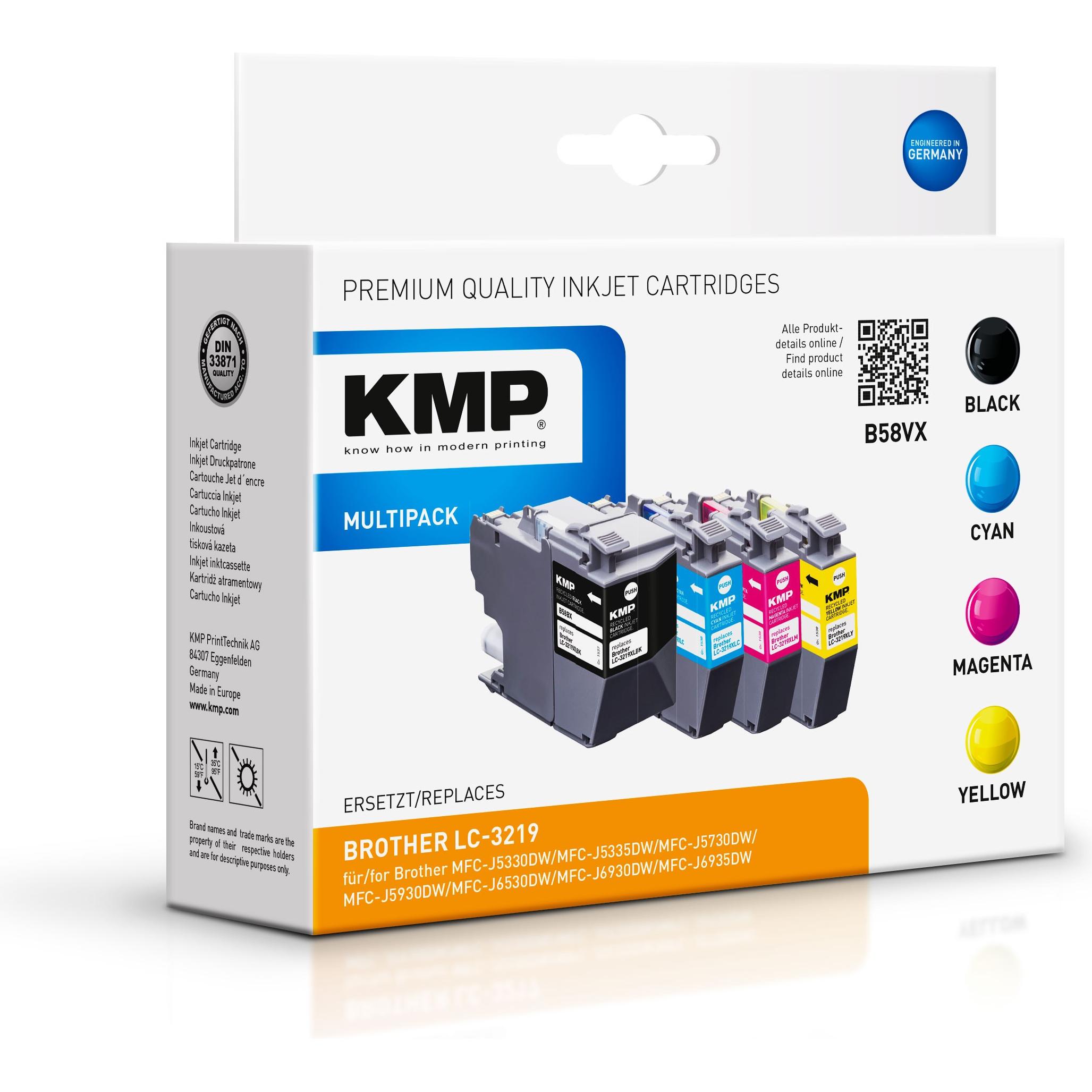 Thumbnail - KMP, Druckerpatrone, B58VX Vorteilspack BK/C/MY/Y komp. mit Brother LC-3219VALDR (M, BK, C, Y)