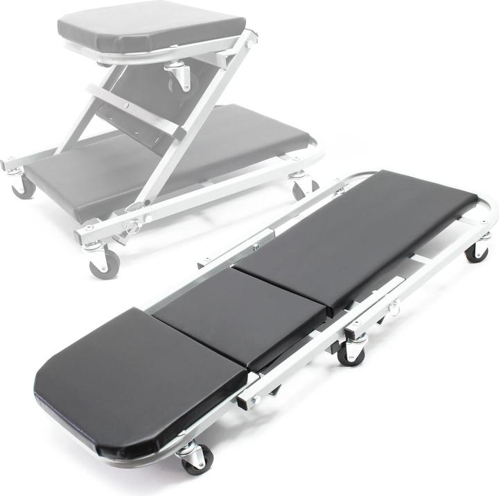 Wiltec Mechanic Creeper & Seat Car Stool Garage Shop Chair Auto Work Repair 101x44x12cm max 150kg (150 kg)