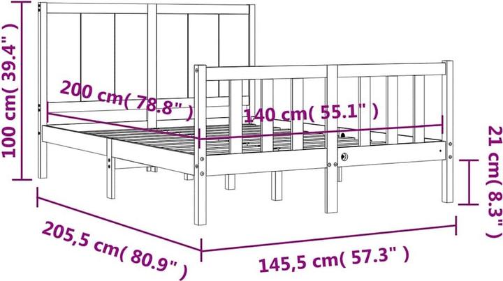 Actual product image vidaXL Bettrahmen (140 x 200 cm)