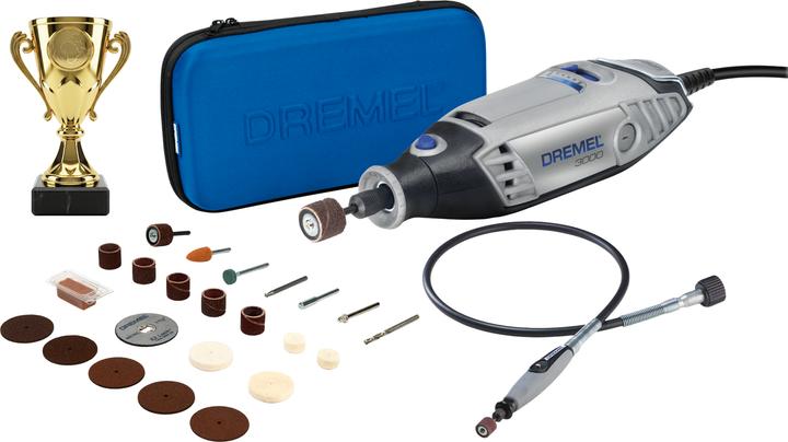 Produktbild Dremel 3000 Champions Editie - Multitool - Met gratis kampioensbeker om zelf te graveren (Multifunktionswerkzeug, Rotationswerkzeug)