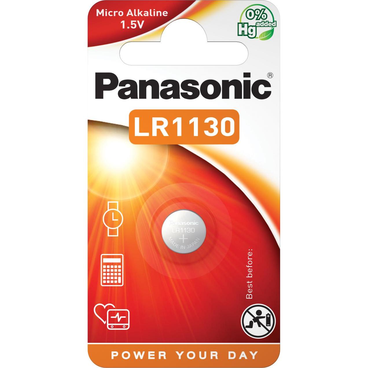 Panasonic Micro Alcali LR1130 (1 pz., AG10, 65 mAh), Batterie + pile