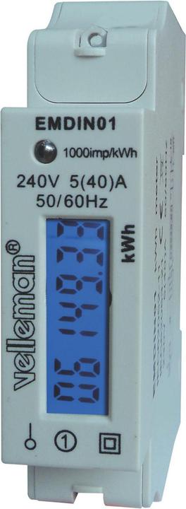 Actual product image Velleman Energy Cost Measurement Device Single-Phase Kwh Measurement Device For Huhile Mounting 1 ml
