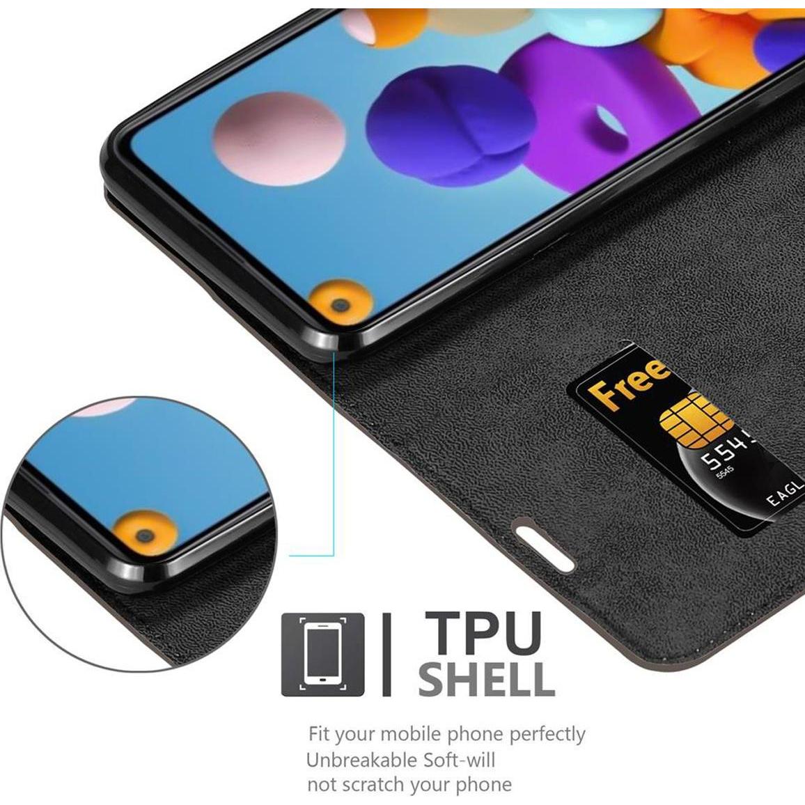 Thumbnail - Cadorabo Book Invisible Magnet Cover (Samsung Galaxy A21), Smartphone Hülle, Braun