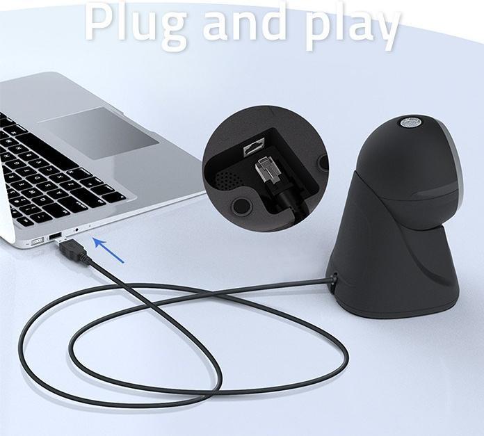 Produktbild Qoltec Desktop-Präzisionsleser 1D-Barcode- und QR-Scanner | 2D (1D-Barcodes)