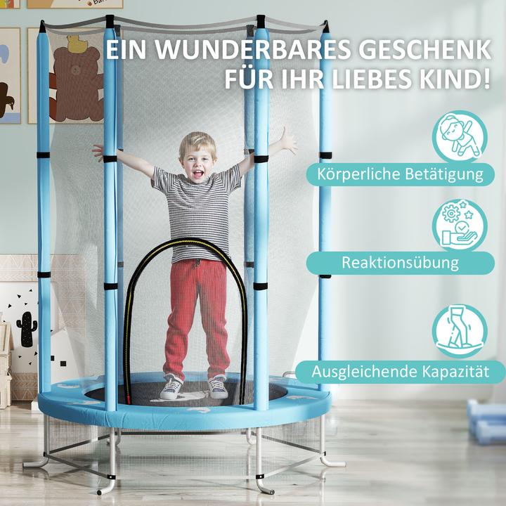 Produktbild Aiyaplay Kinder Trampolin Stahl, Kunststoff Hellblau (140 cm)