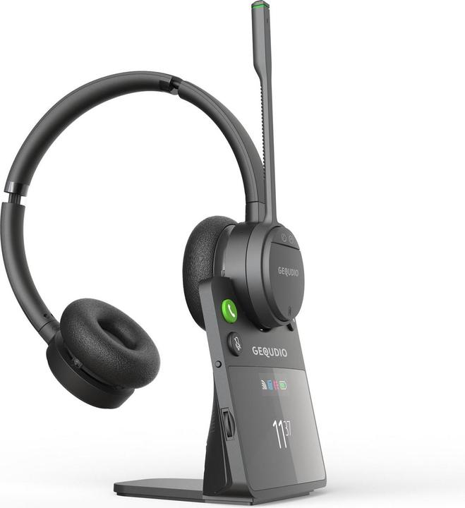 Produktbild Gequdio GC-4 DECT und BT Duales Headset inkl. Basisstation (Kabellos, USB-A)