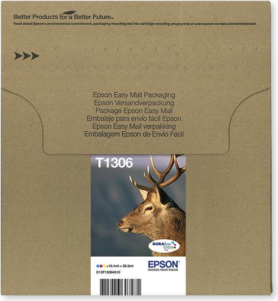 Actual product image Epson Multipack 3-colours T1306 DURABrite Ultra Ink EasyMail (M, C, Y)