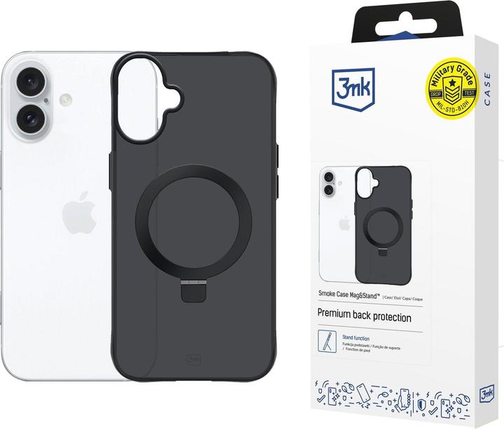 Immagine prodotto 3MK - Smoke Matt Case Mag&Stand - iPhone 17 - Black (Apple iPhone 17)