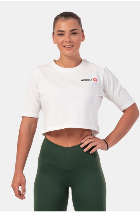 Immagine prodotto Nebbia Crop Top 600 crema con logo minimalista (S)