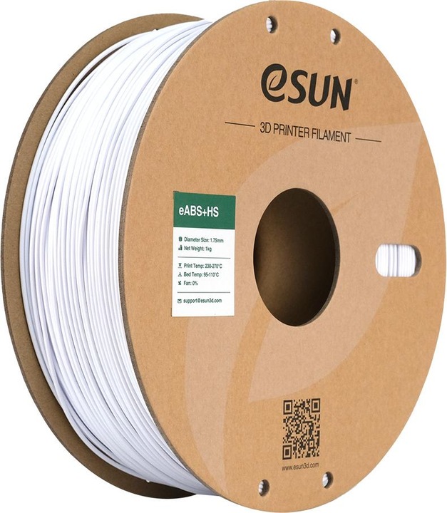 Produktbild eSUN EABS+HS 1,75mm COLD WHITE 1kg (ABS, 1.75 mm, 1000 g, Weiss)