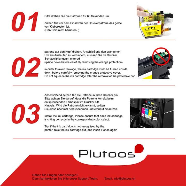 Actual product image Plutoos Brother LC-3211 cartridges XXL compatible, set of 4 colours (M, C, Y, FC)