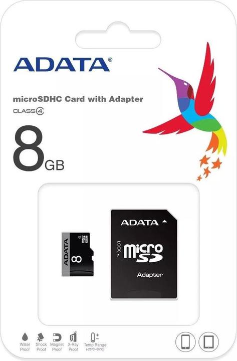 Productafbeelding Adata microSDHC-kaart 8GB,, Klasse 4 (8 GB, microSDHC)