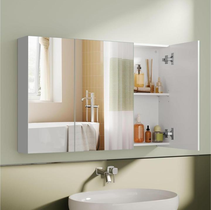 Actual product image Vasagle Spiegelschrank Weiss, 60 x 15 x 55 cm (60 x 15 x 55 cm)