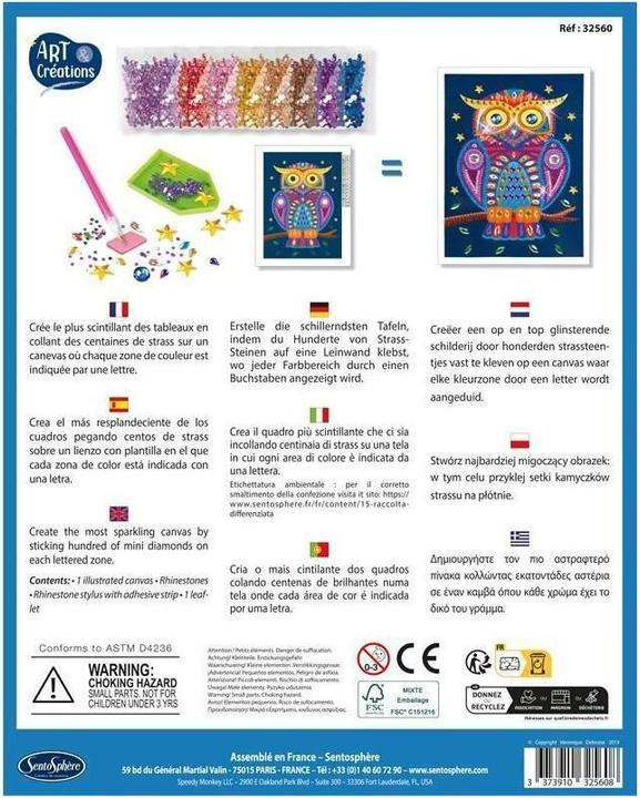 Produktbild Sentosphere Strasssteinbild Eule