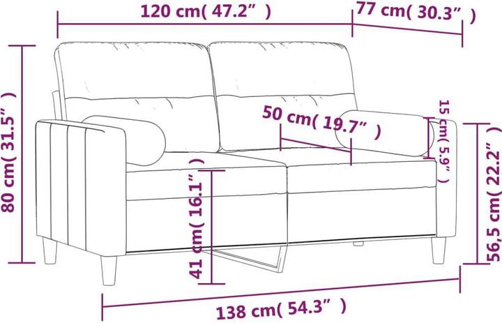 Produktbild vidaXL 2-Sitzer-Sofa (2-Sitzer)