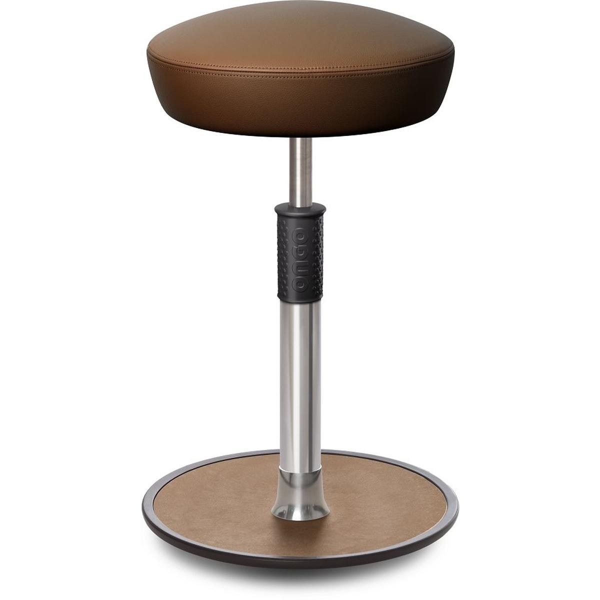 Ongo, Bürostuhl, Sitz- Stehhocker Free Tall Hutsitz Boxmark Leder Braun chrom /Natur