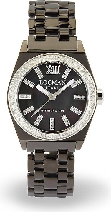 Produktbild Locman Italy Damenuhr Stealth mit Diamanten 1,76 ct. schwarz Ref.0204PG (Analoguhr, 33 mm)