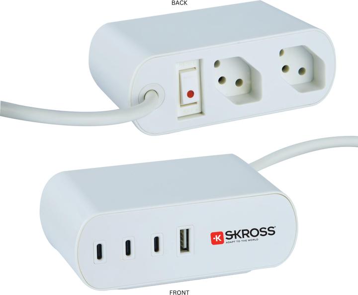 Skross OfficeStation (4 x, USB-A, USB-C, Typ 13, 3 m)