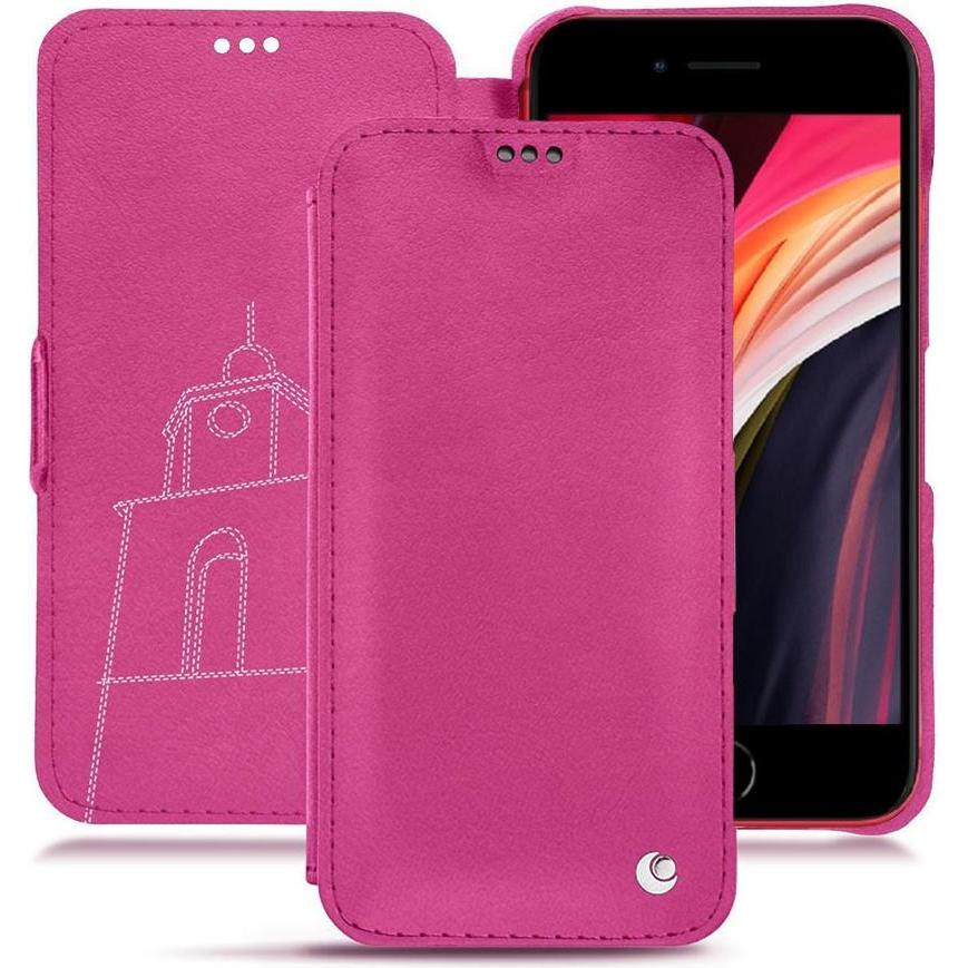 Noreve Lederschutzhülle horizontal (Apple iPhone SE (2nd Gen), Apple iPhone SE (3rd Gen)), Smartphone Hülle, Rosa