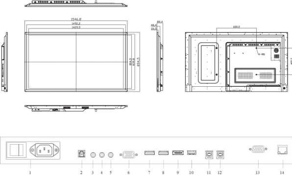 Actual product image Legamaster e-Screen touch display STX-65 fixed wall mounting (65")