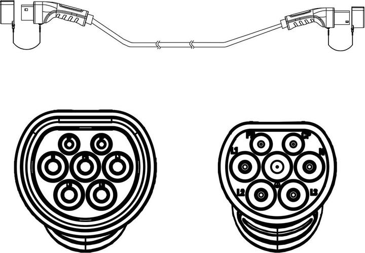 Immagine prodotto Roline Cavo di ricarica per auto elettriche Tipo2, trifase (Tipo 2, 22 kW, 32 A, 7.50 m)