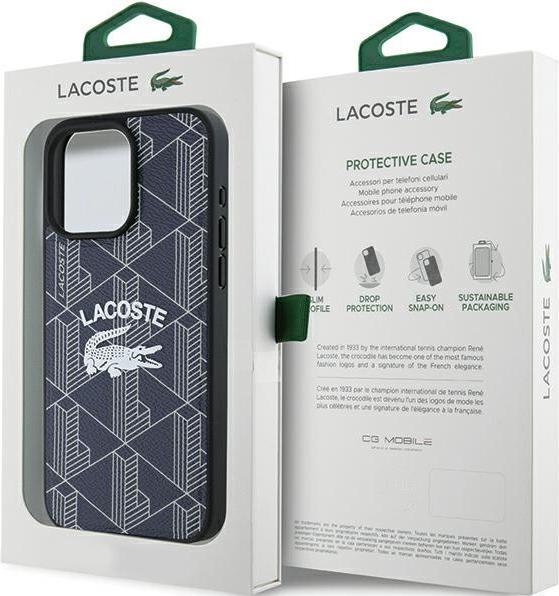 Produktbild Lacoste LCHMP15LPIGV iPhone 15 Pro 6.1" granatowy/navy hardcase Monogram Vintage Logo MagSafe (Apple iPhone 15 Pro)