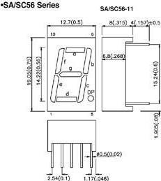 Actual product image Velleman 14mm Single-Digit Display Common Anode (Display)