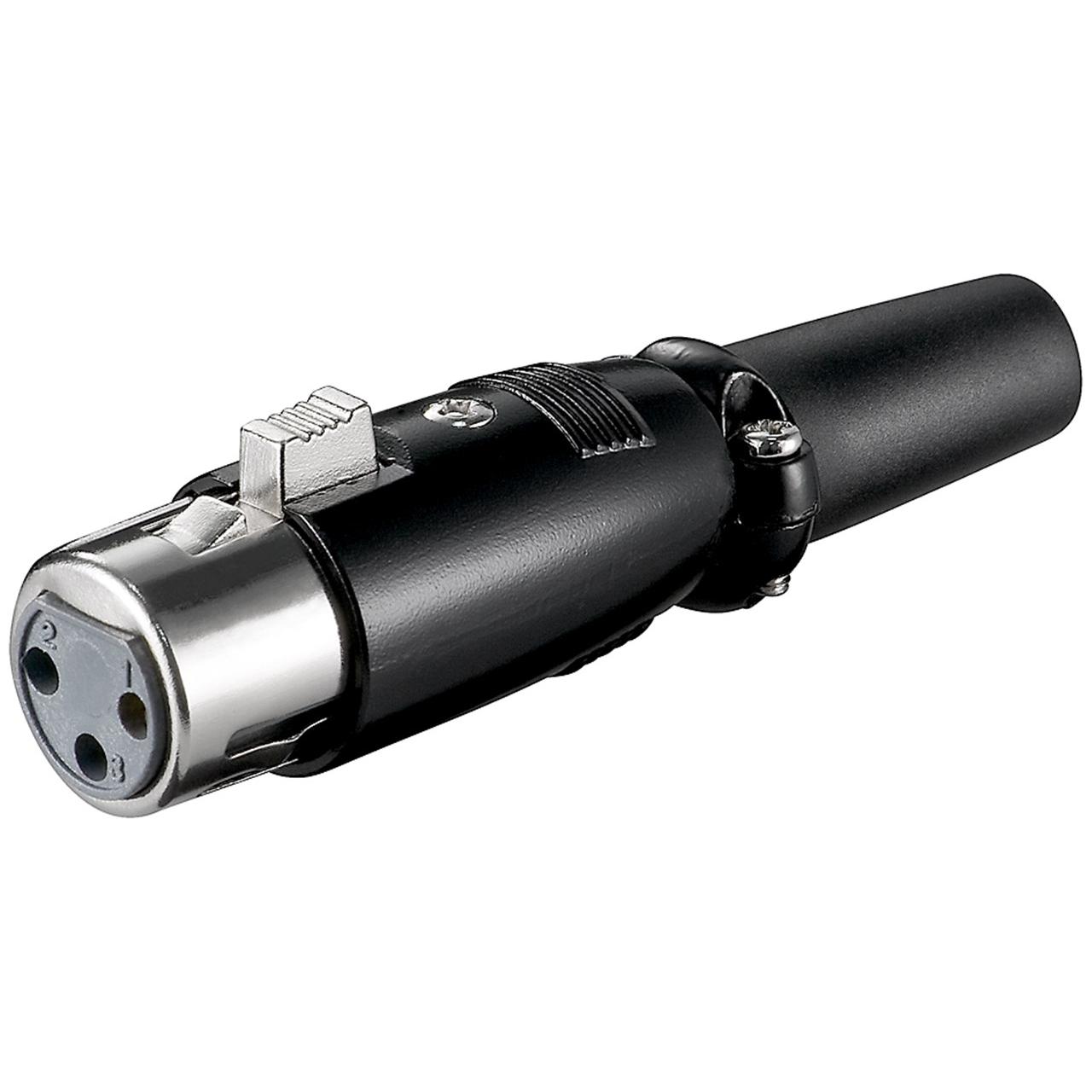 Goobay Mikrofonkupplung, 3 Pin, Audio Stecker, Schwarz