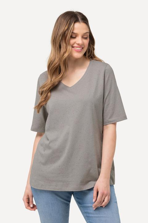 Produktbild Ulla Popken T-Shirt, Noppen, V-Ausschnitt, Halbarm (46, 48)